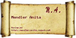 Mendler Anita névjegykártya